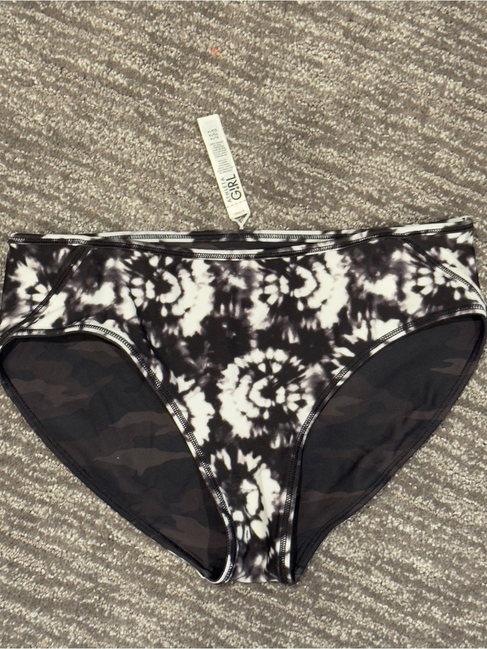NEW Athleta Girl Reversible Tie-Dye + Camo Print Bikini Bottom XL Girls 14